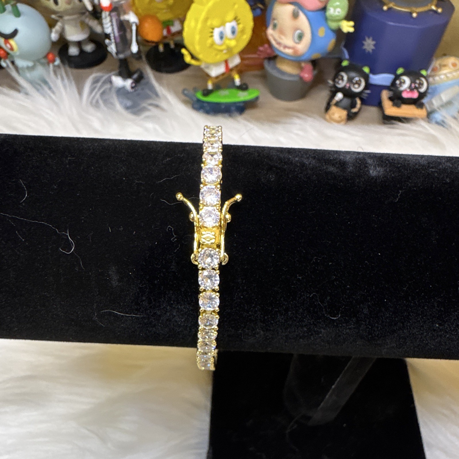 Tennis Bracelet Moissanite 14k Gold Filled, 8inch, 4mm, Box Clasp
