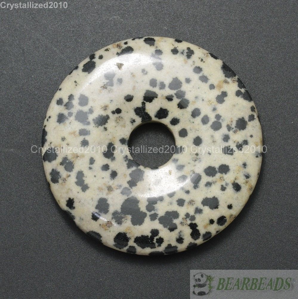 Natural Gemstone Round Donut Ring Pendant 50mm Beads Necklace Earring Jewelry