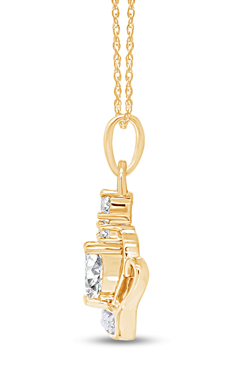 Crown Pendant in 14K Yellow Gold Plated 1 Ct Princess-Cut
