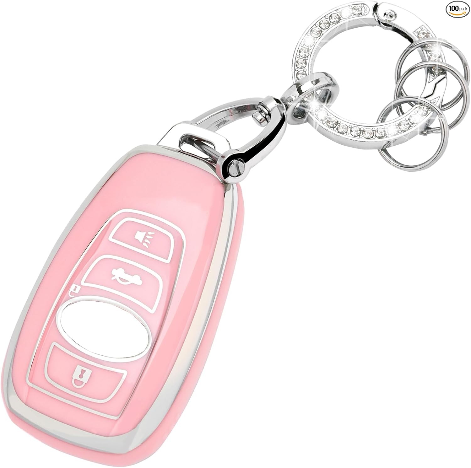 Key Fob Cover – Soft TPU Key Case Protection with Bling Keychain Size: Subaru
