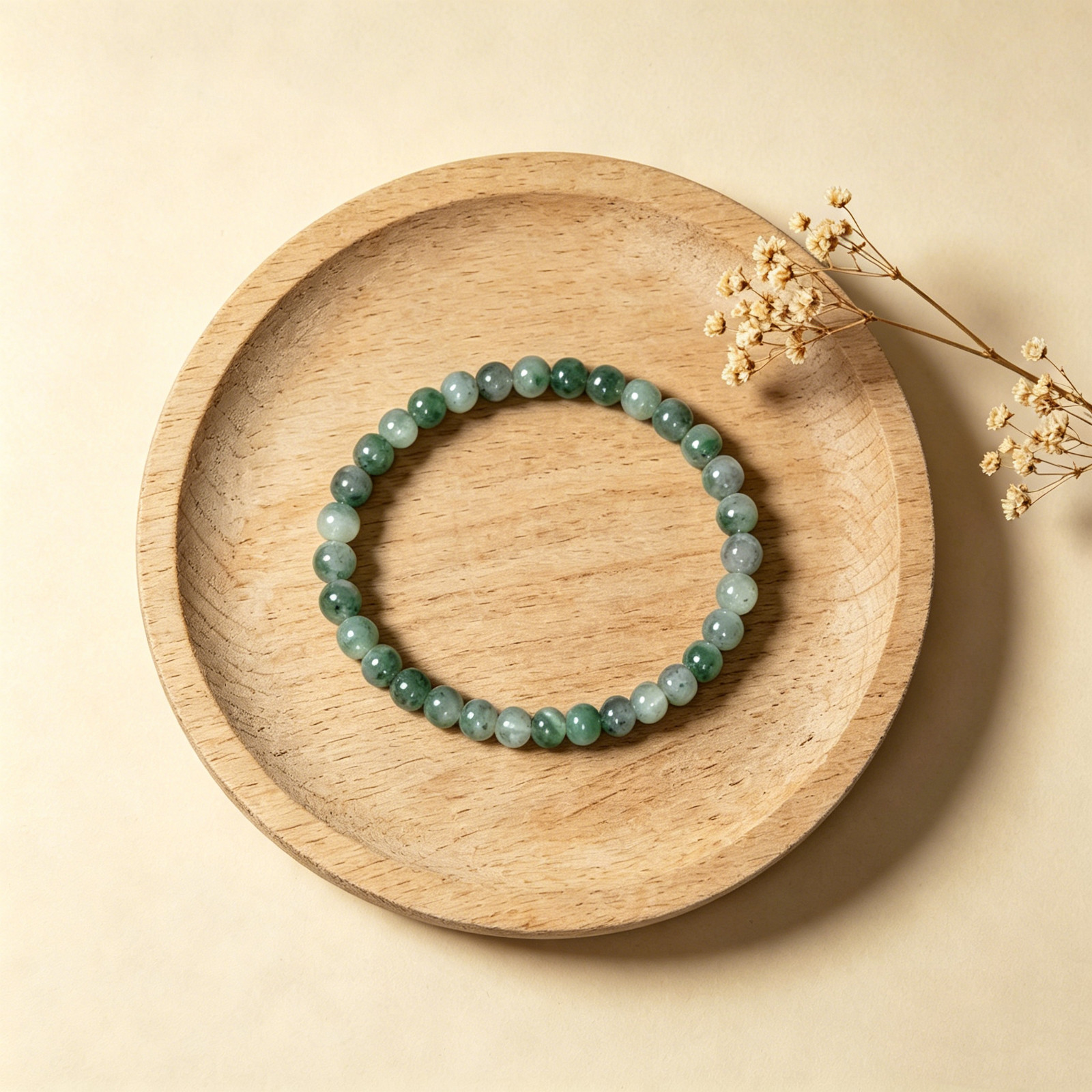 4mm Moss Agate Stretch Bracelet Natural Green Healing Crystal