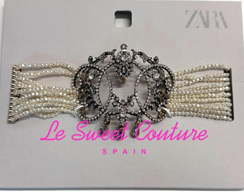ZARA WOMAN NWT SS27 FAUX PEARL AND JEWEL CHOKER NECKLACE 1011/211/109