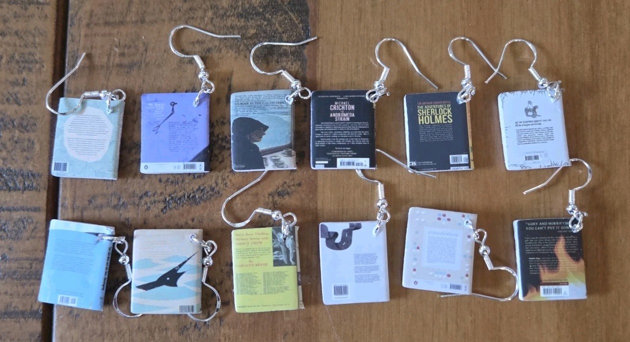 Individual Mini Book Earrings Handmade – Classics and Children’s Literature