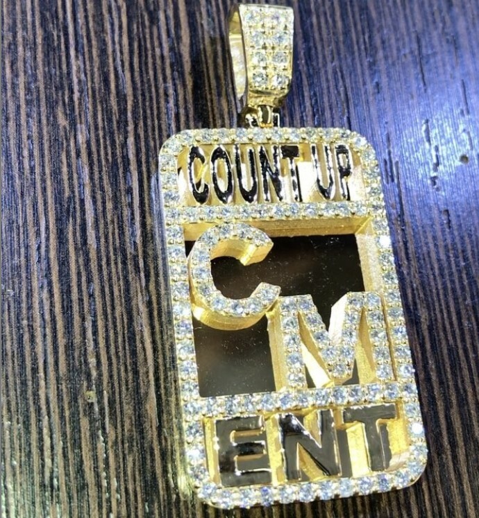 3.69Ct Simulated Diamond Mens Personalize Letter Dog Tag Pendant 925 Silver
