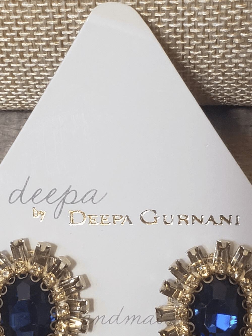DEEPA GURNANI NWT Blue.Faceted Stunning Pierced Earrings