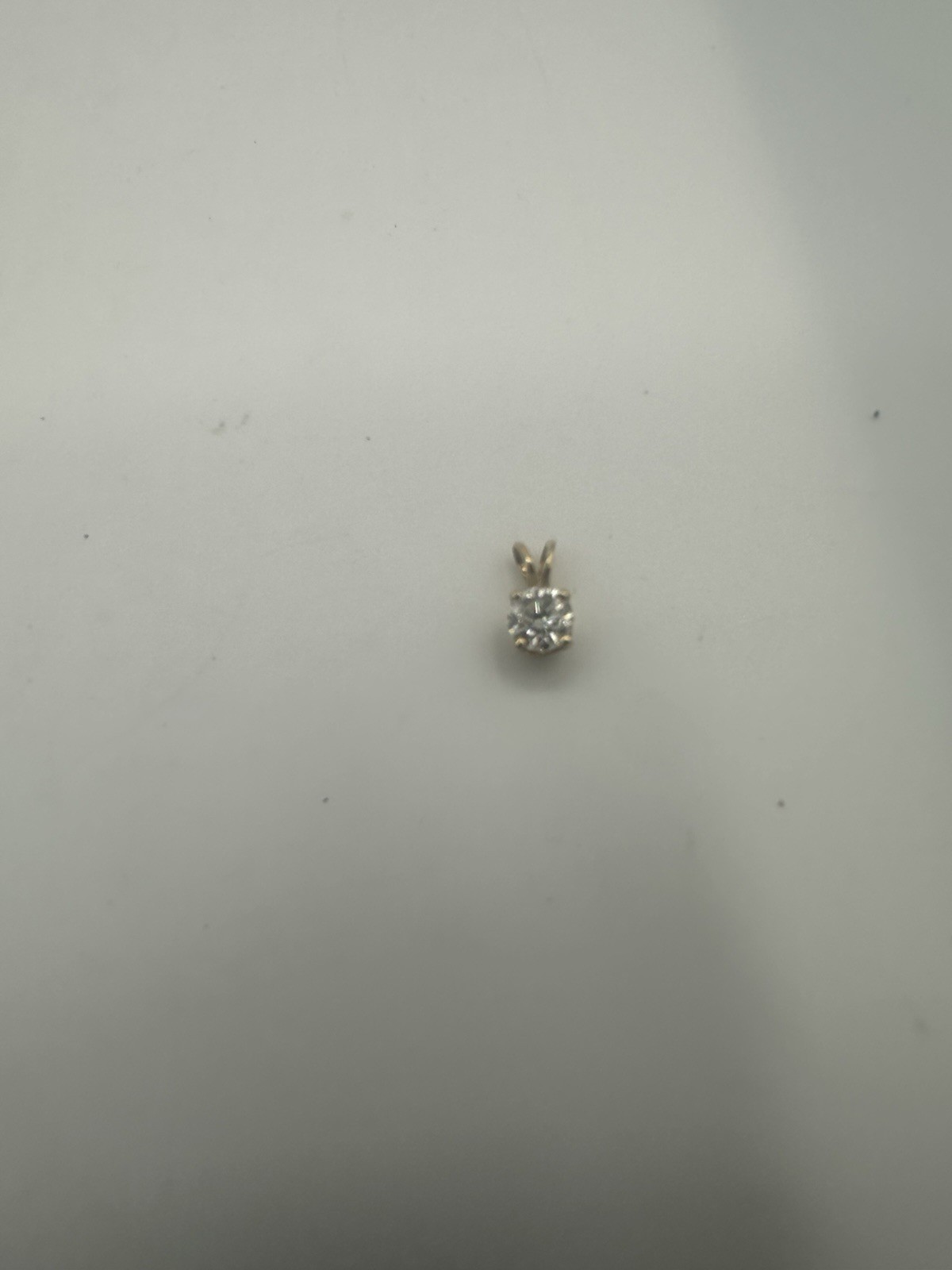 14K Yellow Gold Charm Fine Jewelry Clear Round Stone Pendant