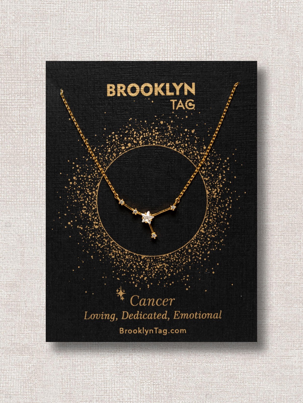 Zodiac Constellation Necklace with Crystals, Celestial Jewelry, Astrology Gift