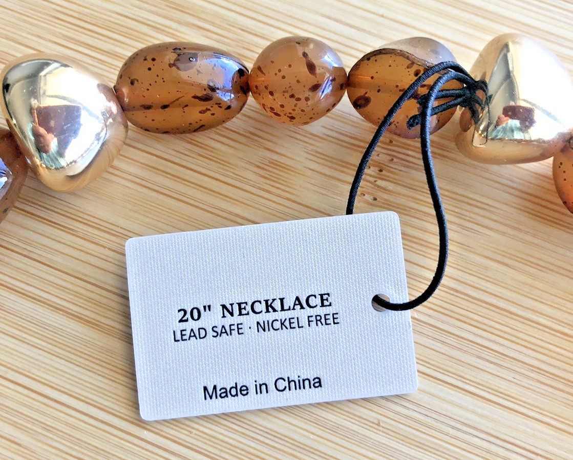 NWT Womens African Tribal Style Collar Necklace 20” Faux Amber + Free GiftBox$89