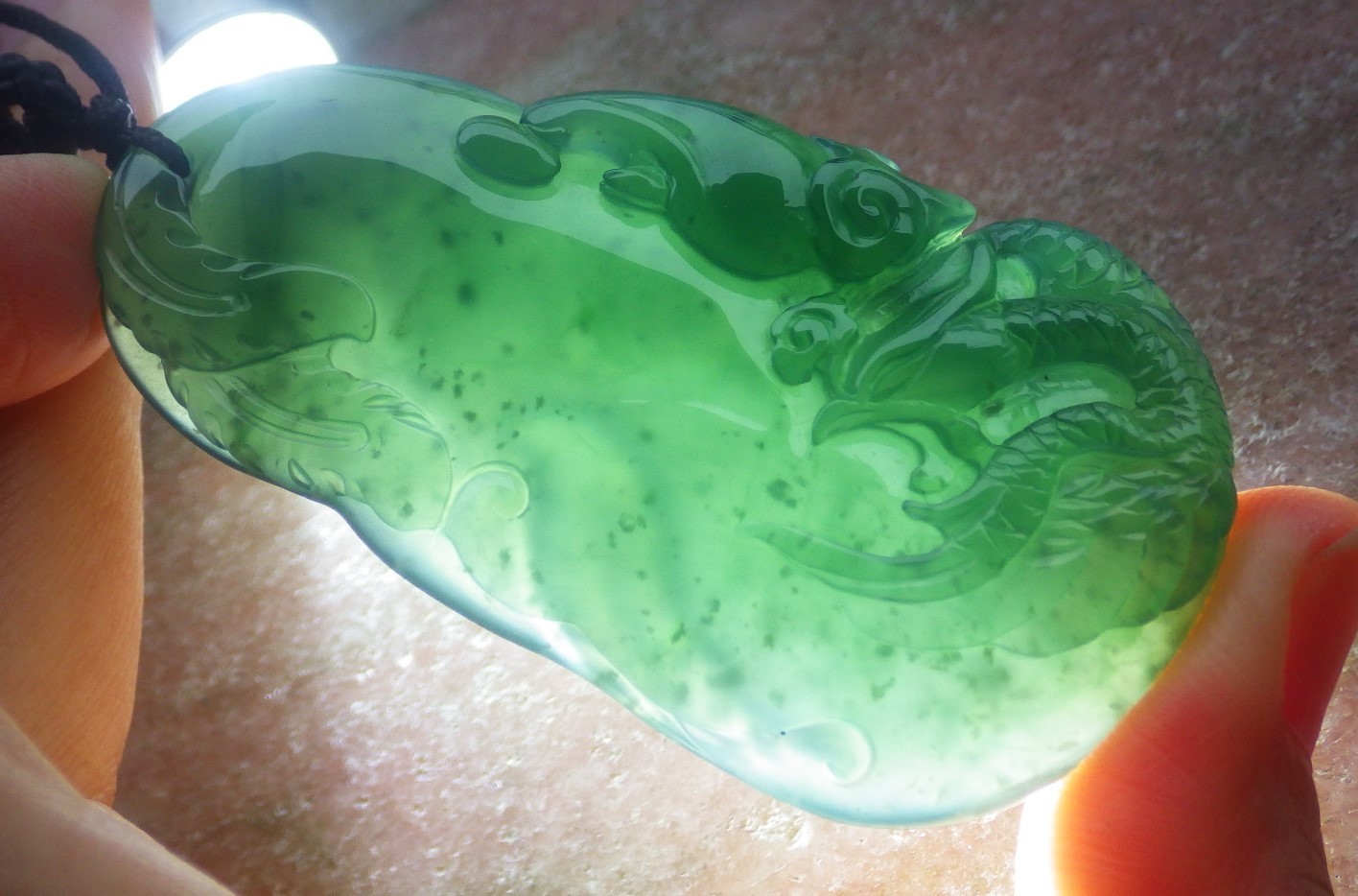 Video Certified Green Natural A Jade jadeite Pendant Phoenix 凤凰 132961