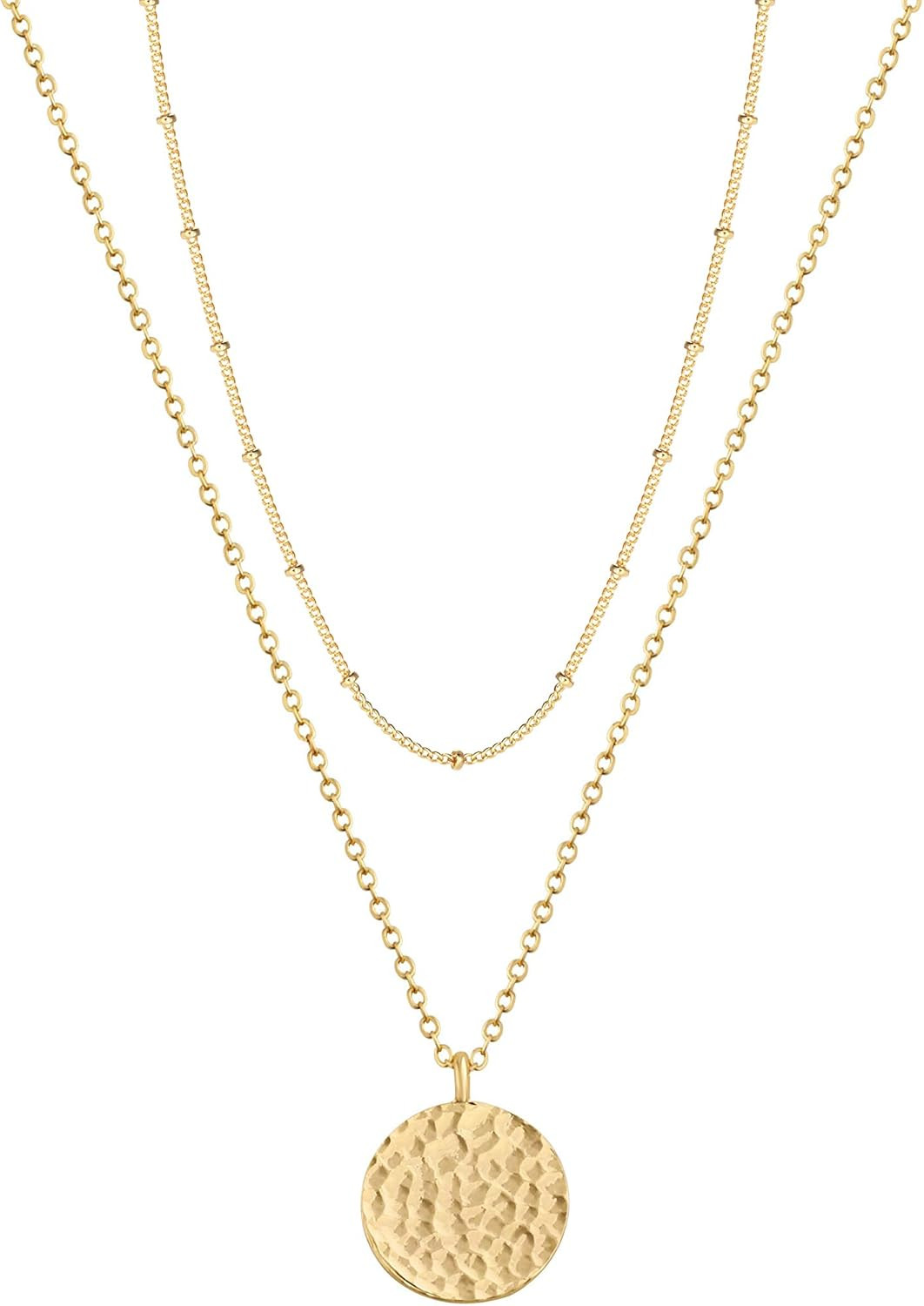 Pendant Necklace Gold Choker Layered Coin Open Karma Circle Full New Crescent Mo