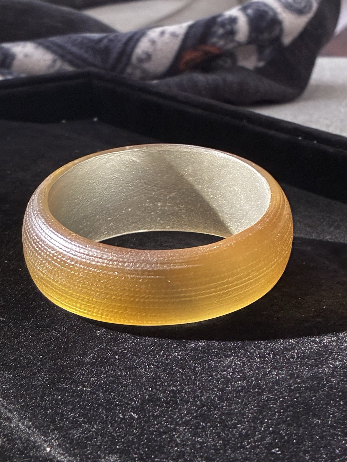 Alexis Bittar Gold Wide Lucite Star Dust Crystals Textured Bangle Bracelet