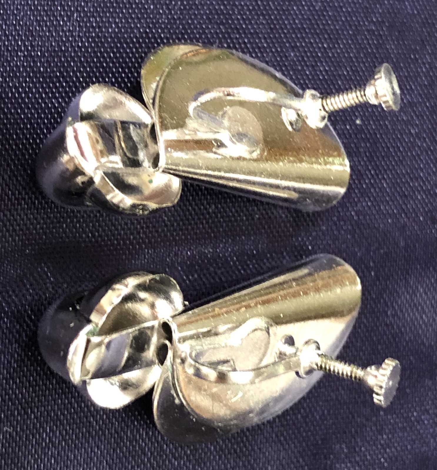 Vintage Silver Tone, Art Deco, Art Nouveau, Ball & Cone, Metal, Earrings