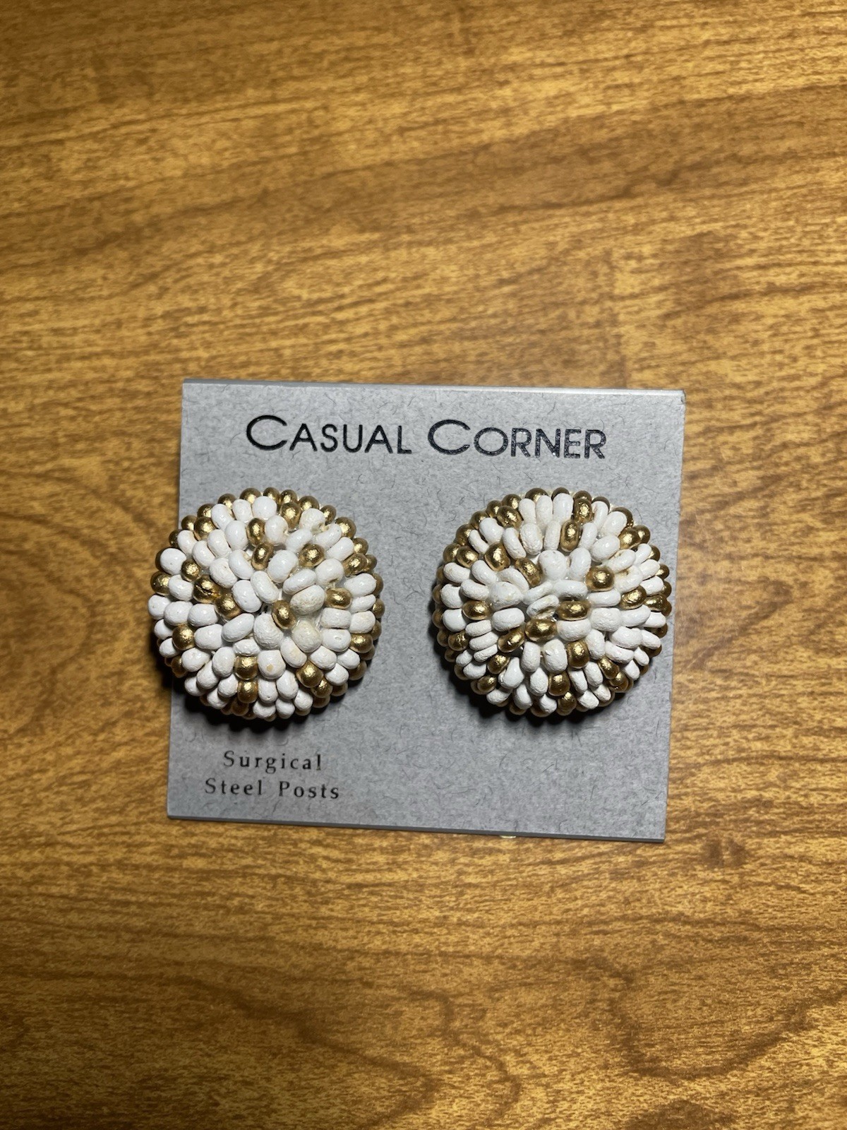 Vintage Casual Corner Beaded Stud Earrings.