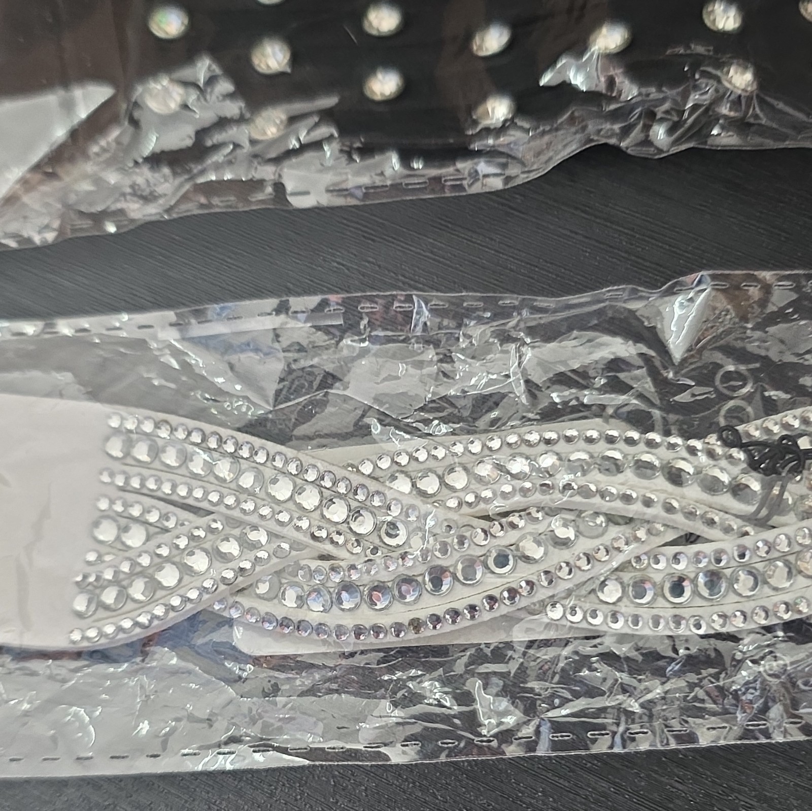 Paparazzi Rhinestone Faux Leather Snap Cuff Wrap Bracelets Lot 2 White/Black