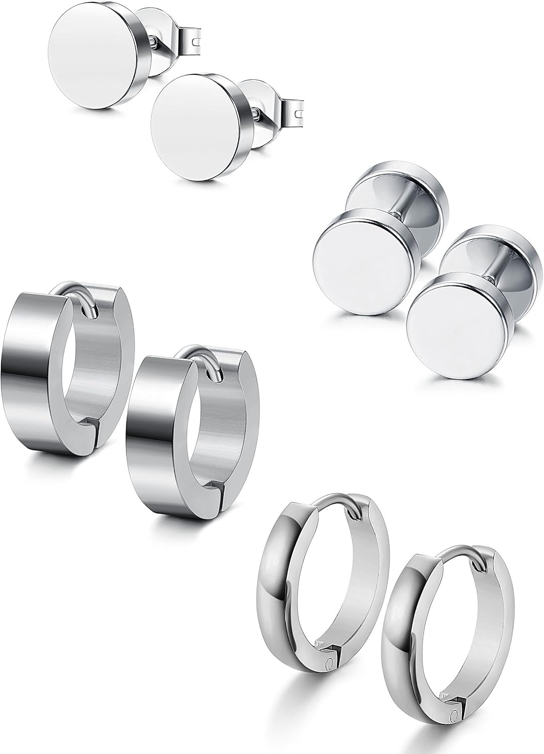 Hypoallergenic 316L Stainless Steel Earrings for Sensitive Ears 18G | Stud and H