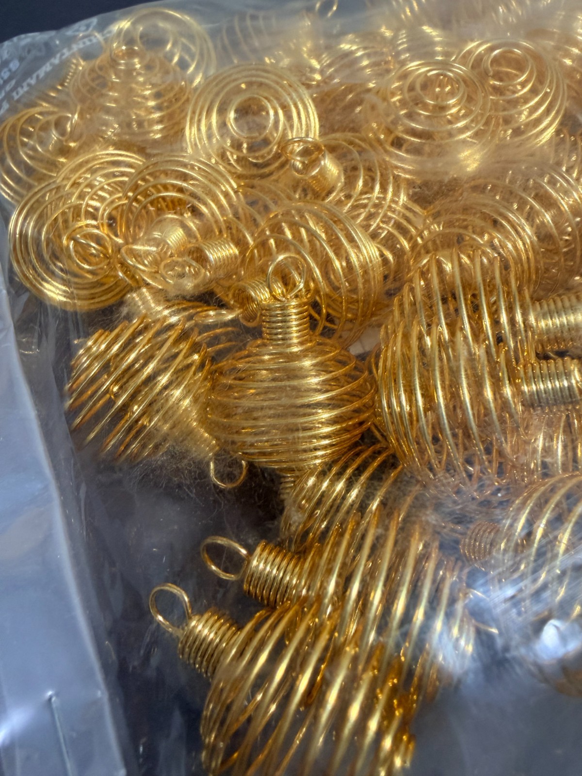 300 Spiral Cage Pendants Bulk Wholesale Resale Lot Gold tone to Hold Stone NOS