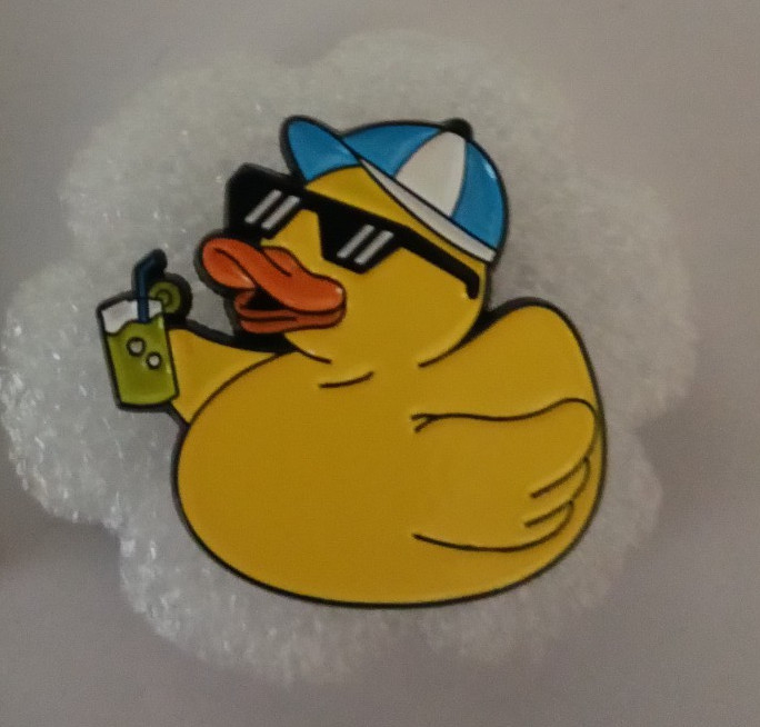 RUBBER DUCK- ENAMEL PIN-2 OR MORE PINS SHIPPING $5.49-SPEND $20 SHIPPING IS FREE