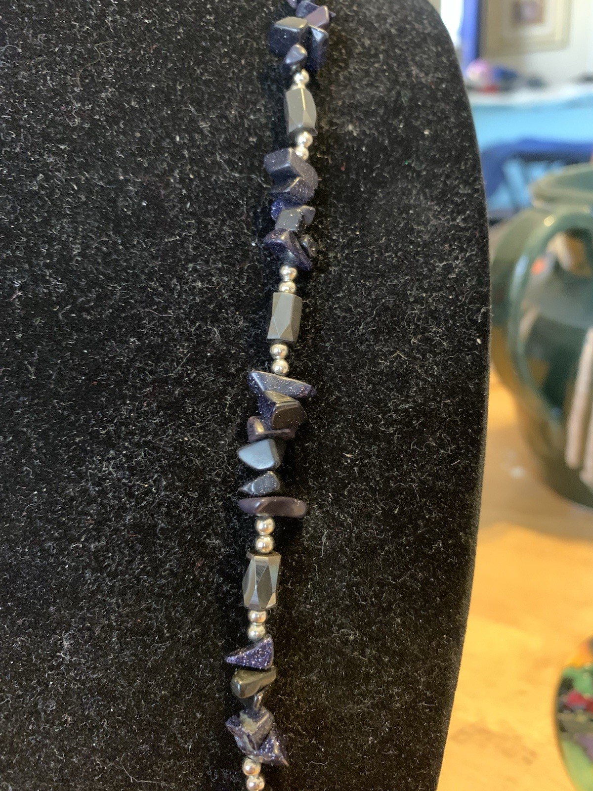 Set Of six magnet necklaces hematite, moonstone, silver, turquoise, etc.