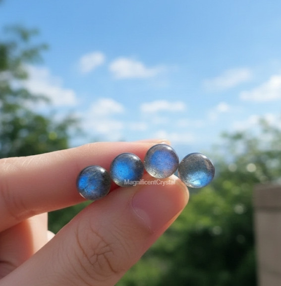 Flashy Labradorite Healing Studs Minimalist Reiki Chakra Daily Wear Earrings