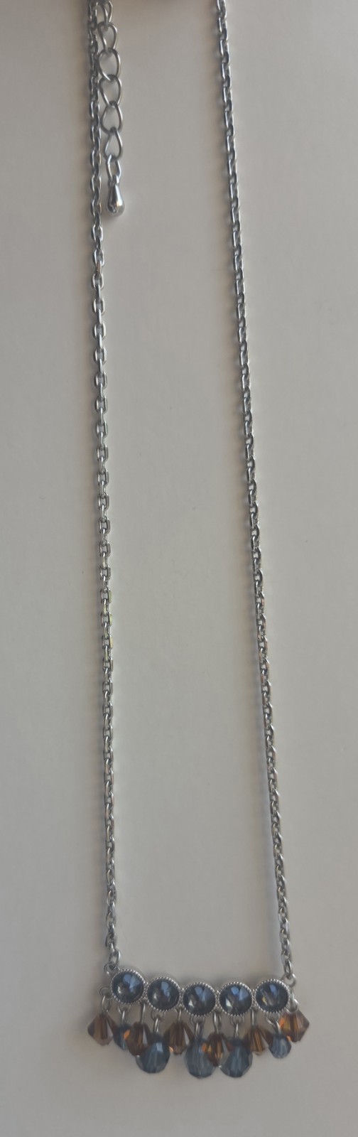 Touchstone Crystal by Swarovski KINSHIP necklace Blue and Amber crystals
