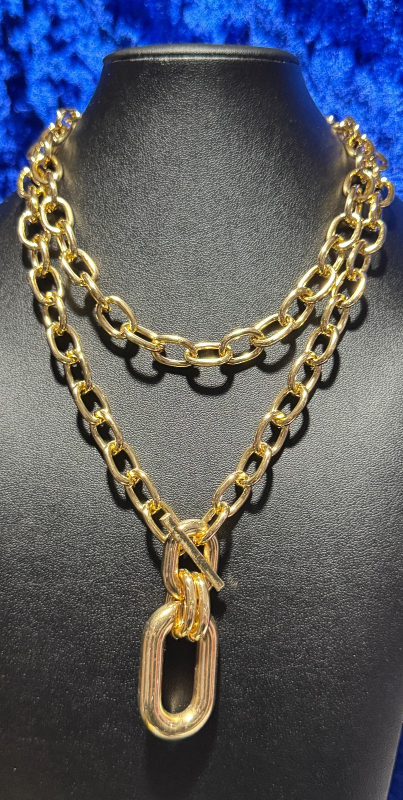 Women’s Light Gold Plated Ground Chain Double Layer Clavicle Choker 18″ & 22″