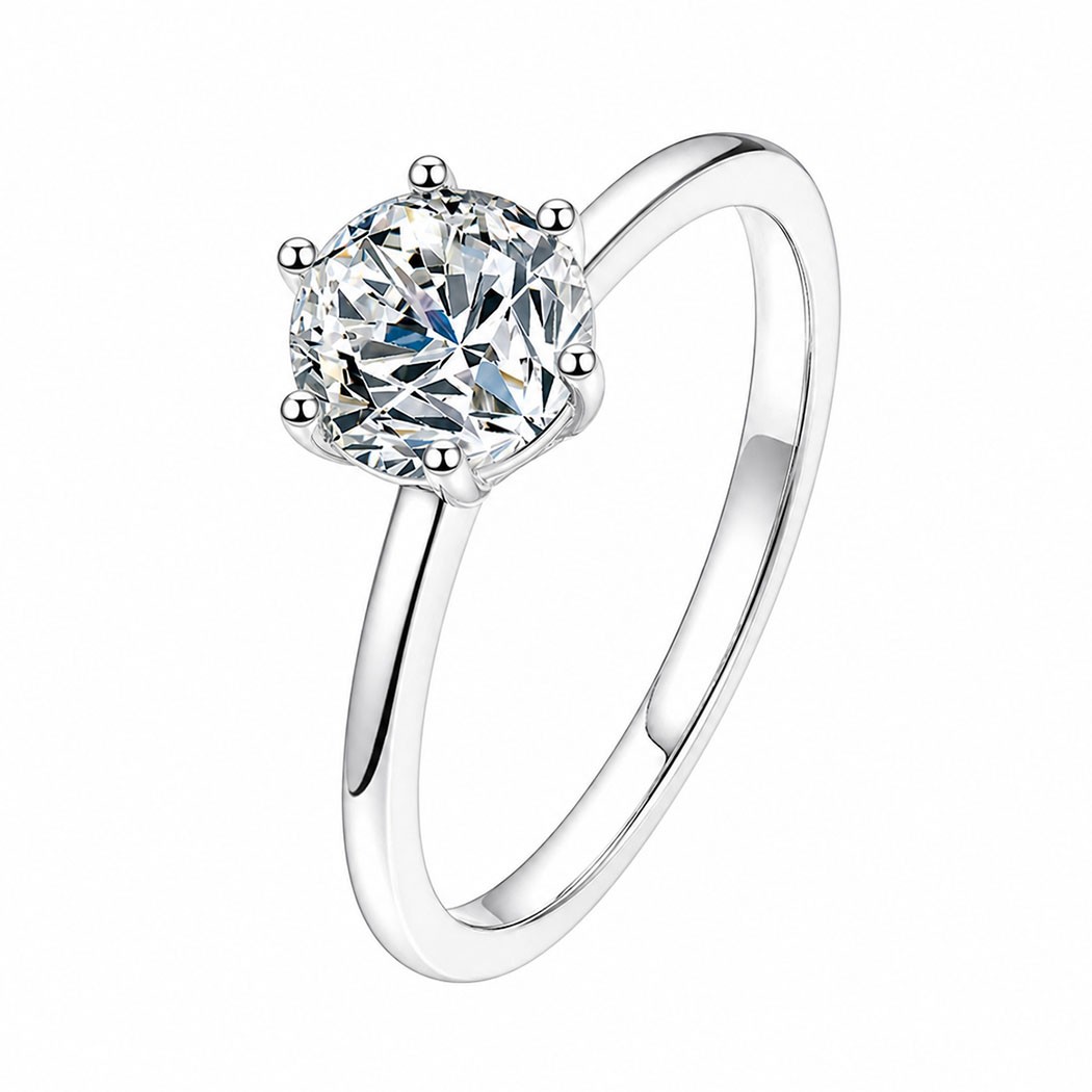 1CT Lab Moissanite 925 Sterling Silver Bohemian Women Wedding Promise Ring X006