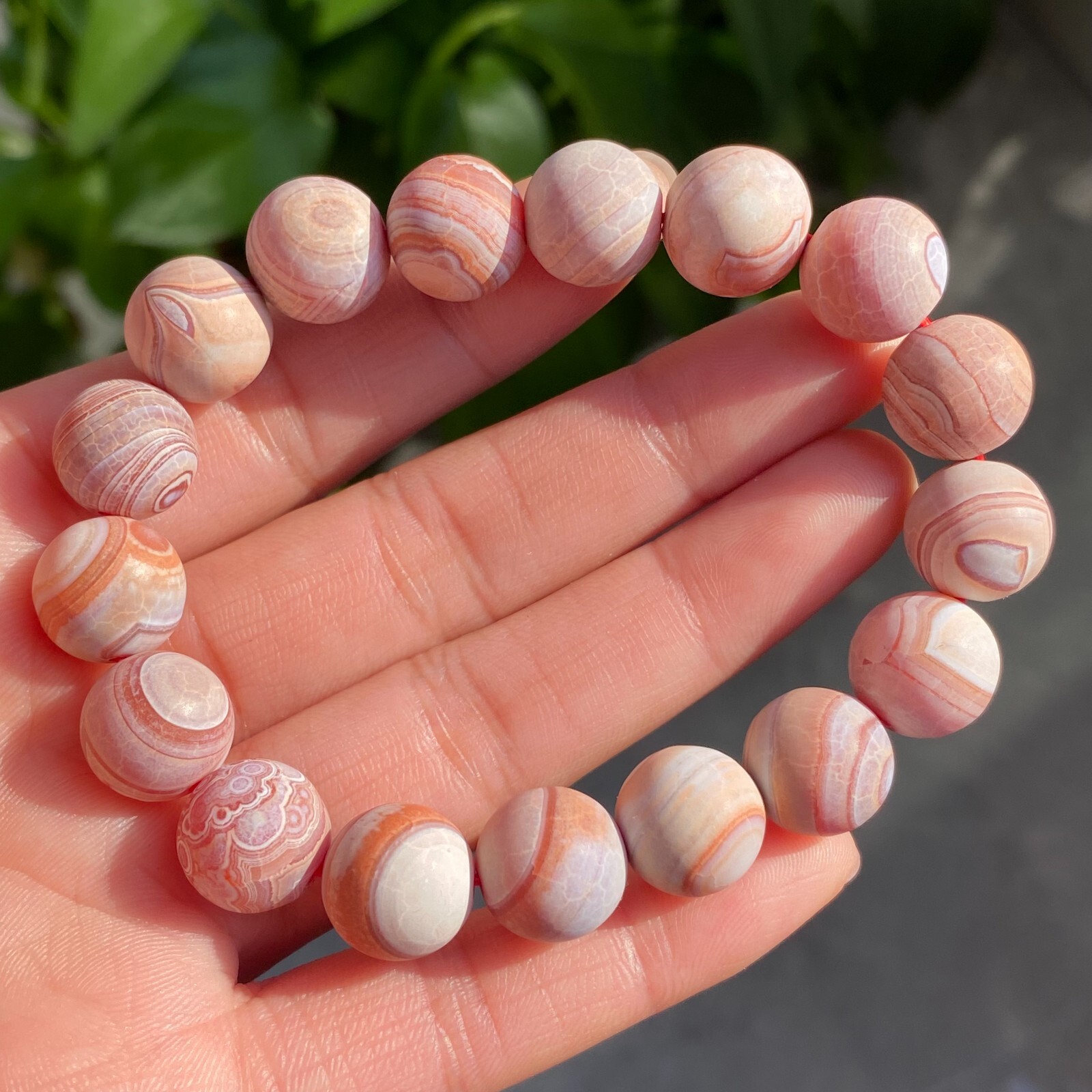 12mm Natural Red Gobi Agate Eyes Madagascar stone Bracelet (not polished) C1526