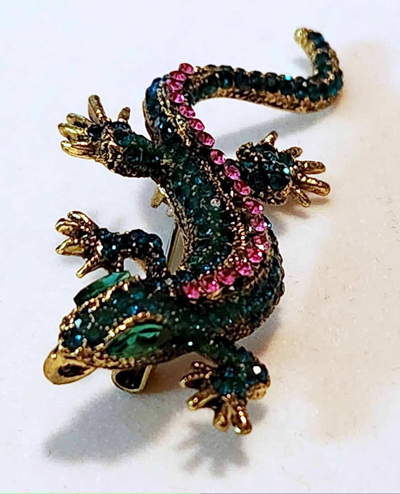 BEAUTIFUL RHINESTONE LIZARD GECKO BROOCH PIN LAPEL PIN 6.5cm x 4cm