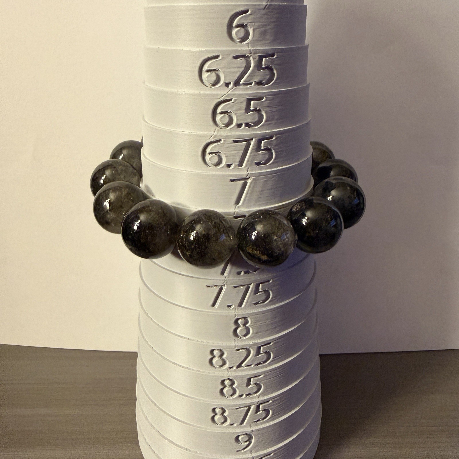 Black Rutilated Rutile Quartz Beads Bead Stretch Bracelet 16+mm Crystal Gemstone