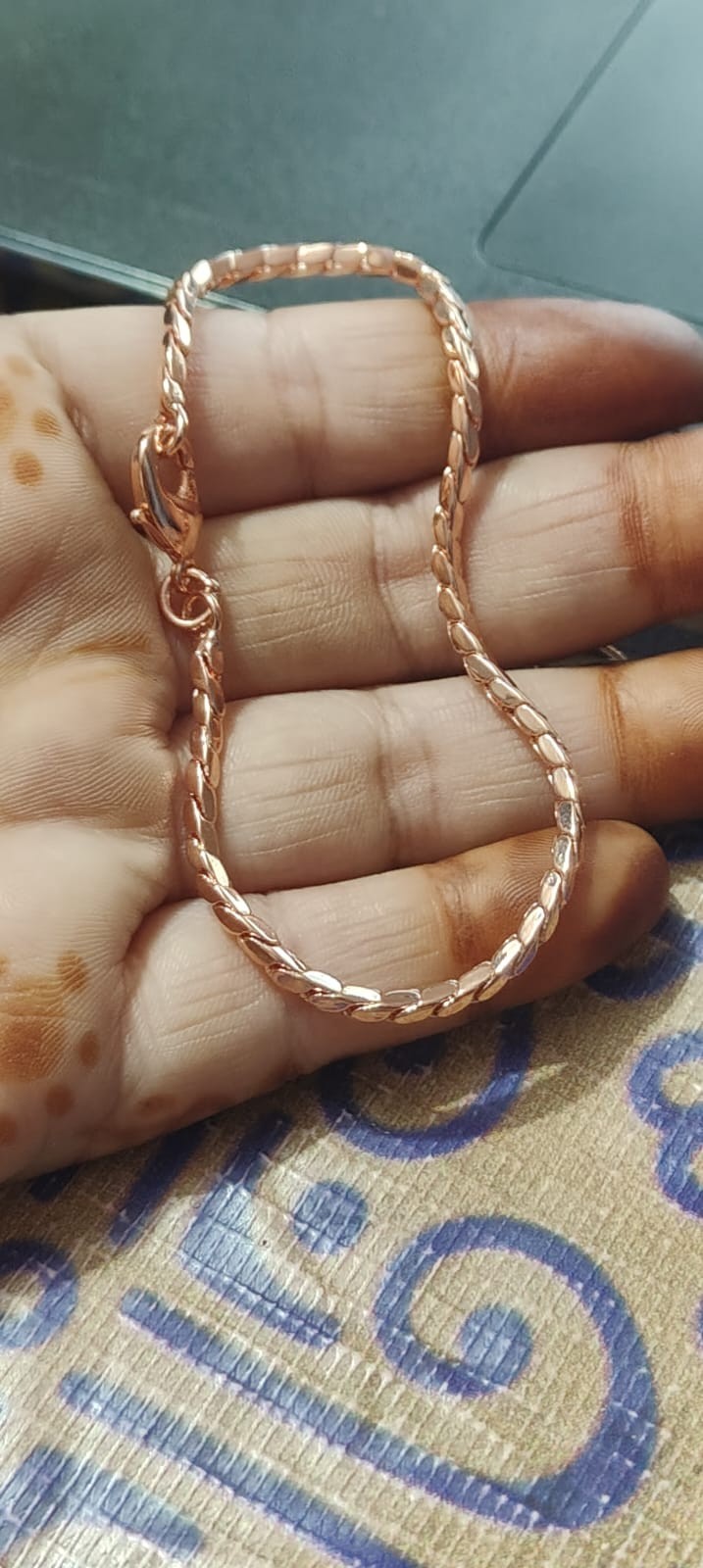 Rose Gold Copper Rope Chain Bracelet: Unisex Braided Boho Jewelry