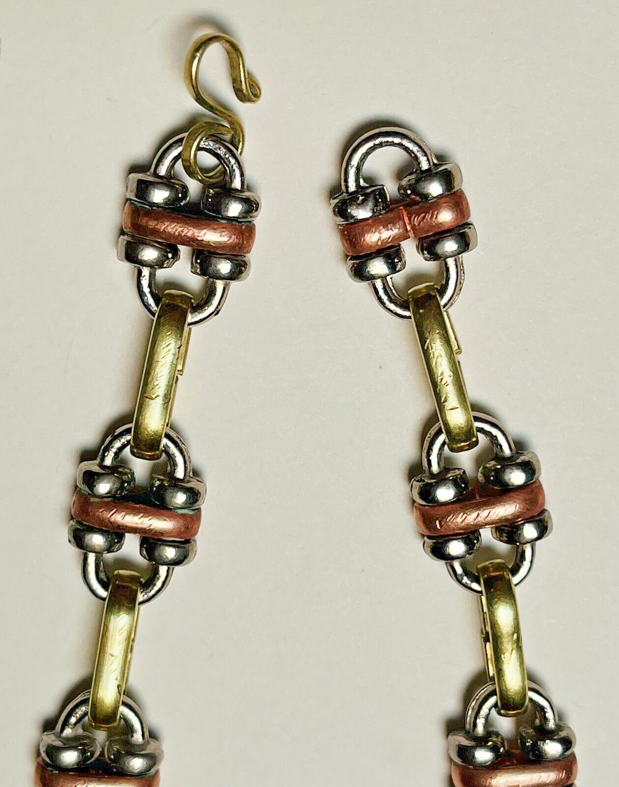 Mixed Metals Anklet Brass Copper White Metal Chunky Fancy Chain Link 30 g