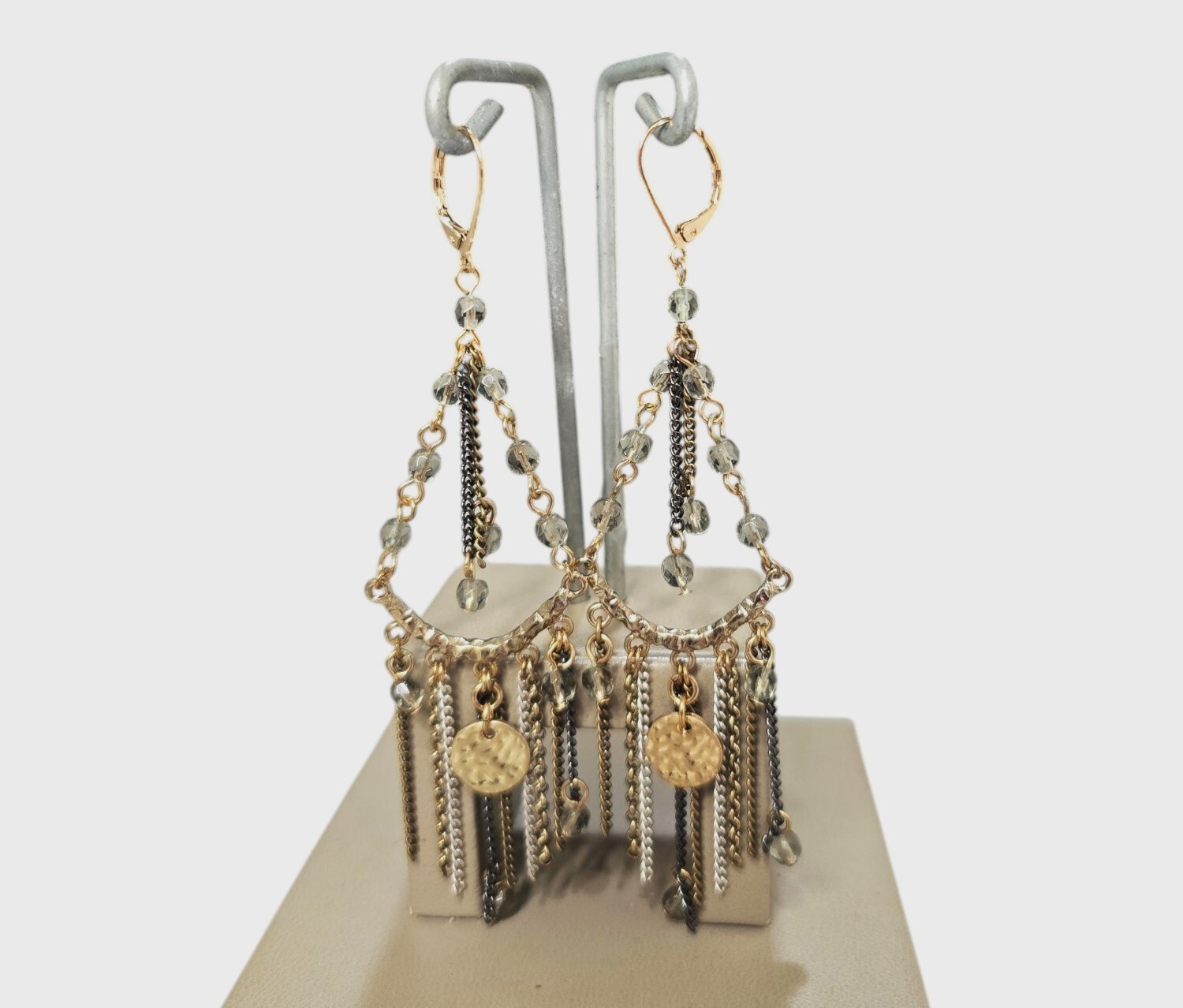 Bohemian Women’s Chandelier Leverback Statement Fringe Dangle Earrings NWT