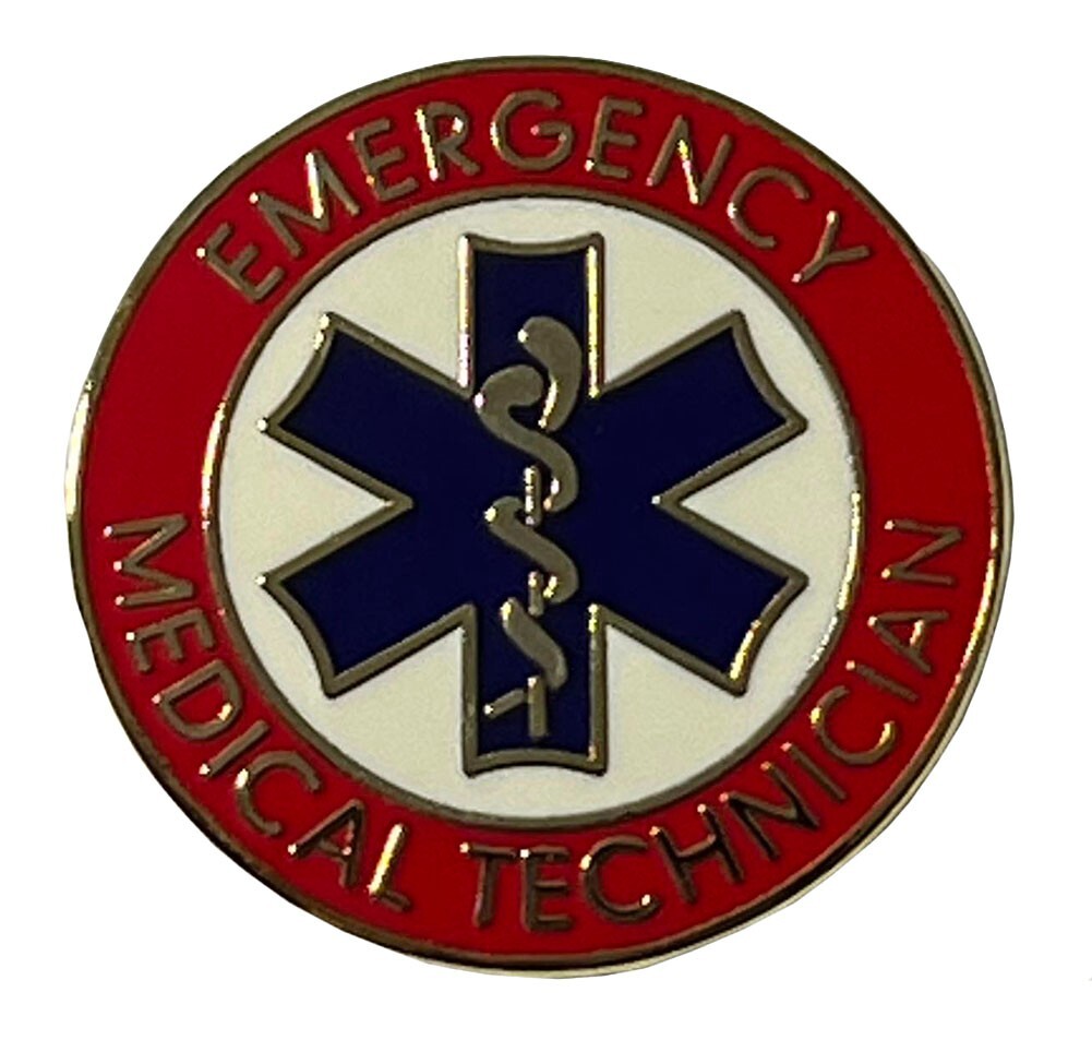Lot of 24 E.M.T. Emergency Medical Technician Red Hat Cap Lapel Pin PO-311