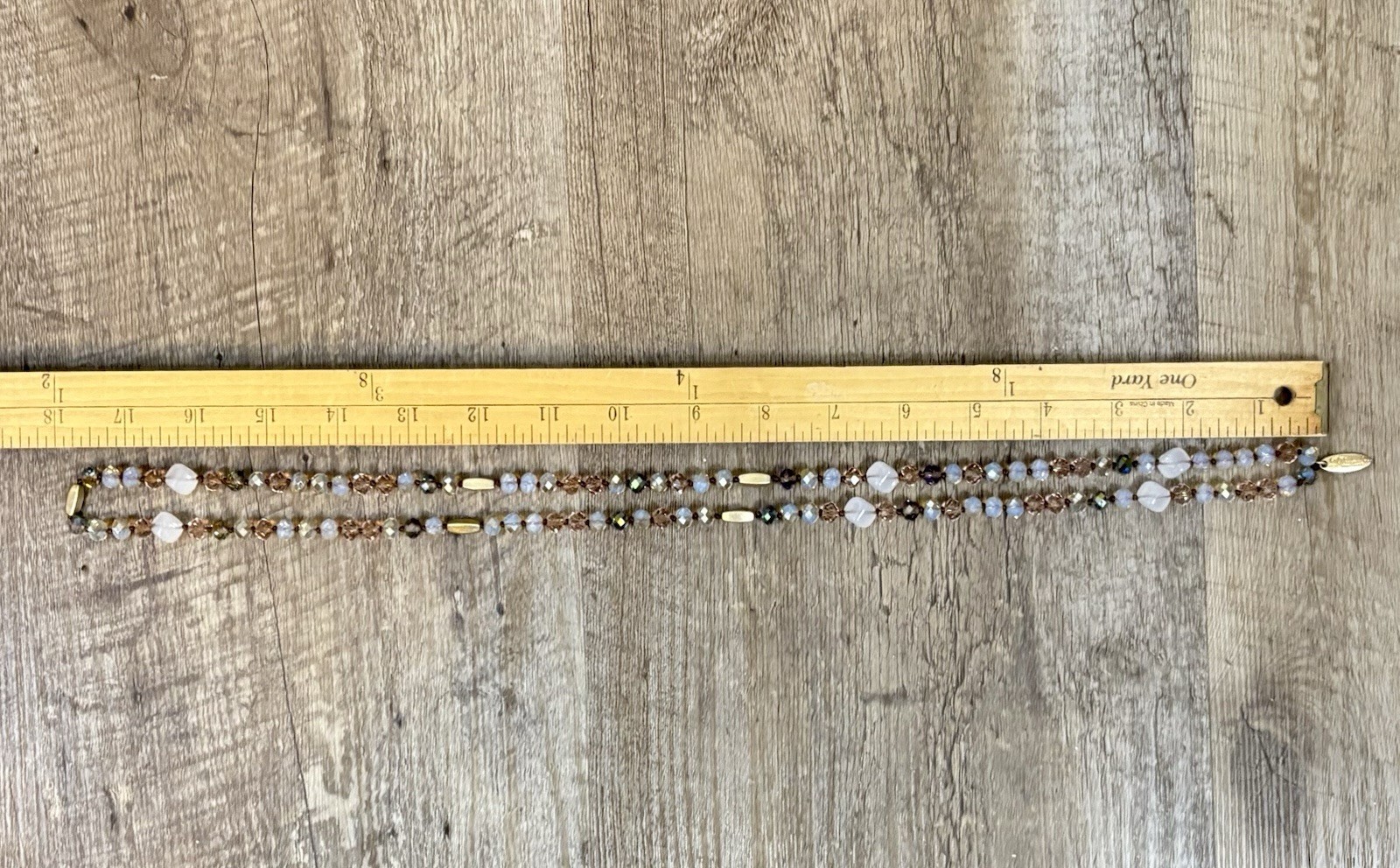 Plunder Design “OLIVER” Hand Knotted Cord 36″ Necklace Beautiful AB Crystals
