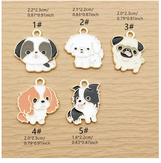 50pcs cartoon animal dog Metal Charm DIY earring Pendant Necklace Jewelry Making