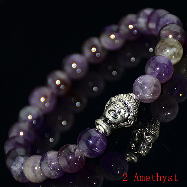 Charm Beads Unisex Fashion Varies Gemstone Silver Buddha Meditation Bracelets