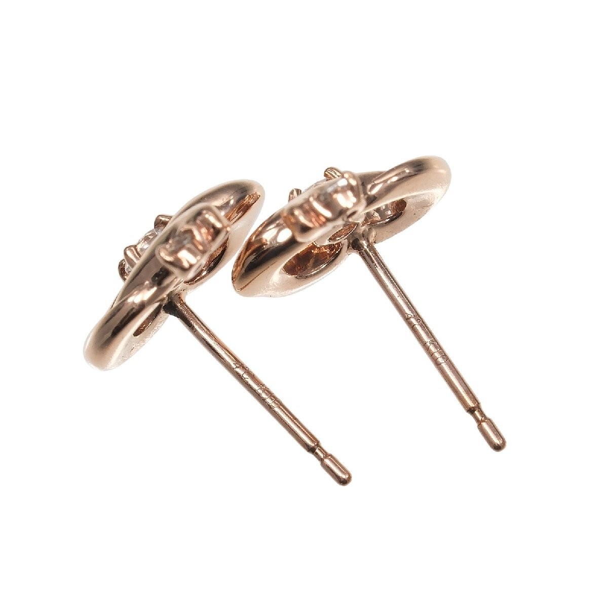 4°C Heart Earrings K10PG Pink Gold Approx. 1.5 S142625991 Used