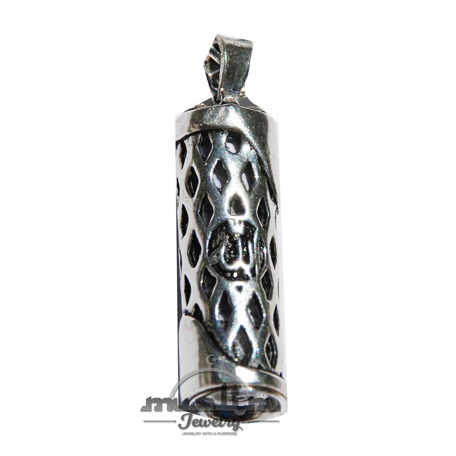 Allah Lattice Design Glass Jawshan 925 Silver Islamic Jewelry Talisman Pendant