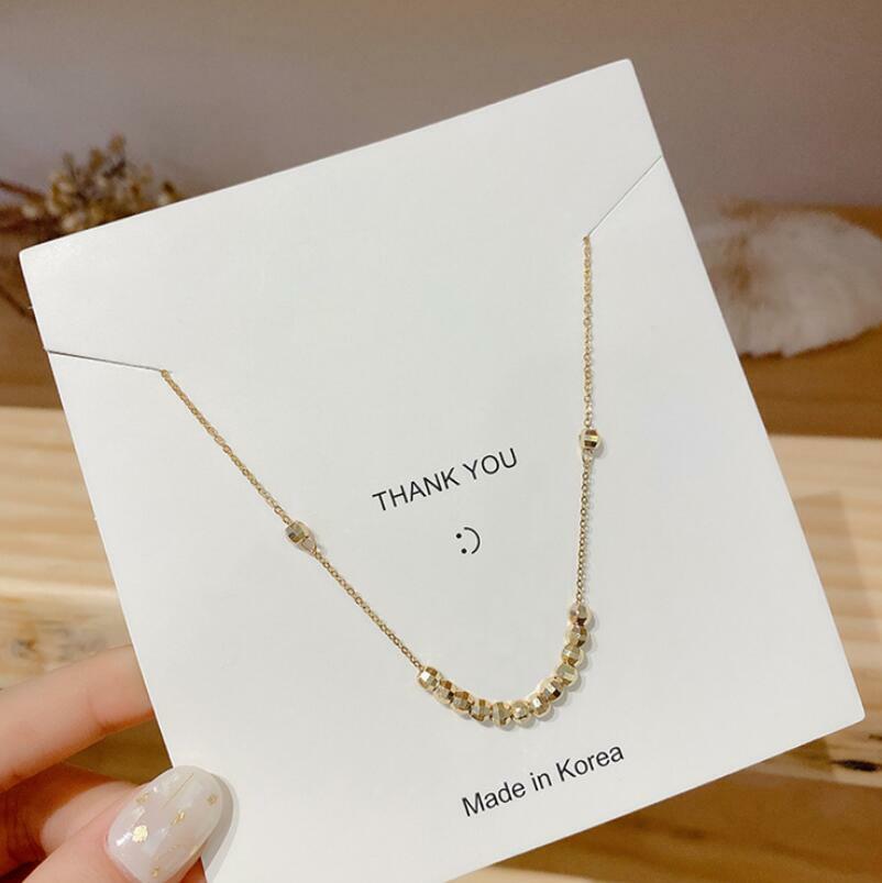 Adorable Titanium Beaded Beads Dot Pendant Gold Chain Necklace