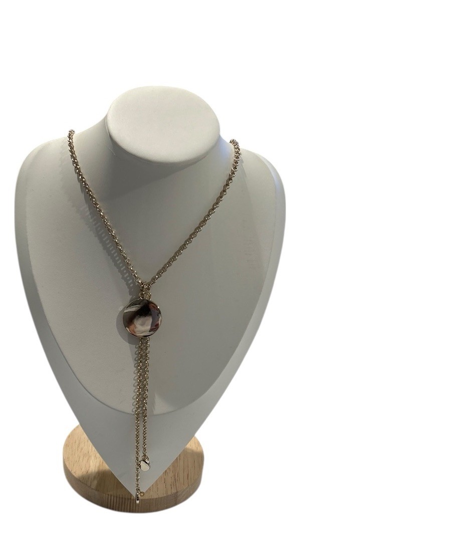 Gold Tone Double Chain Y-Necklace, Western | Adjustable Layered Pendant | NWT