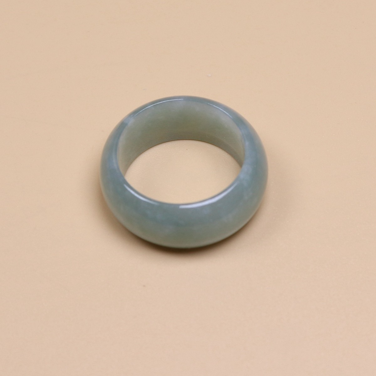 Certified Green 100% Natural A Jade jadeite 19.2 mm Ring US 9.3 # 戒指 42455a