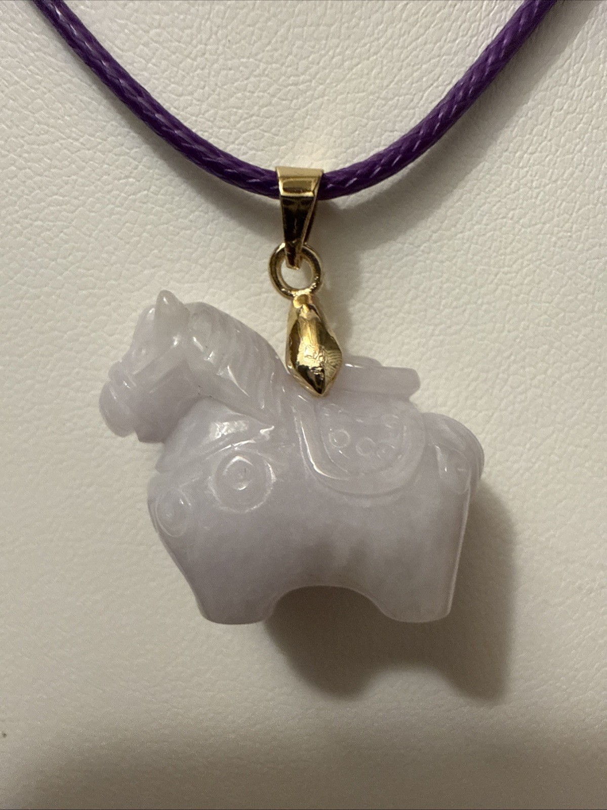Grade A Natural Burmese Jadeite Horse Pendant 馬上發財吊墜