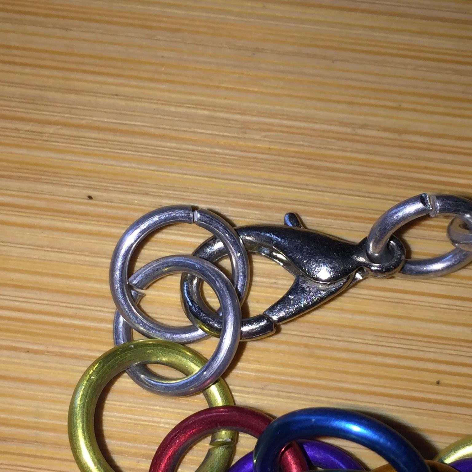 Vibrant Rainbow Chainmaille Necklace Acrylic Metal Clasp