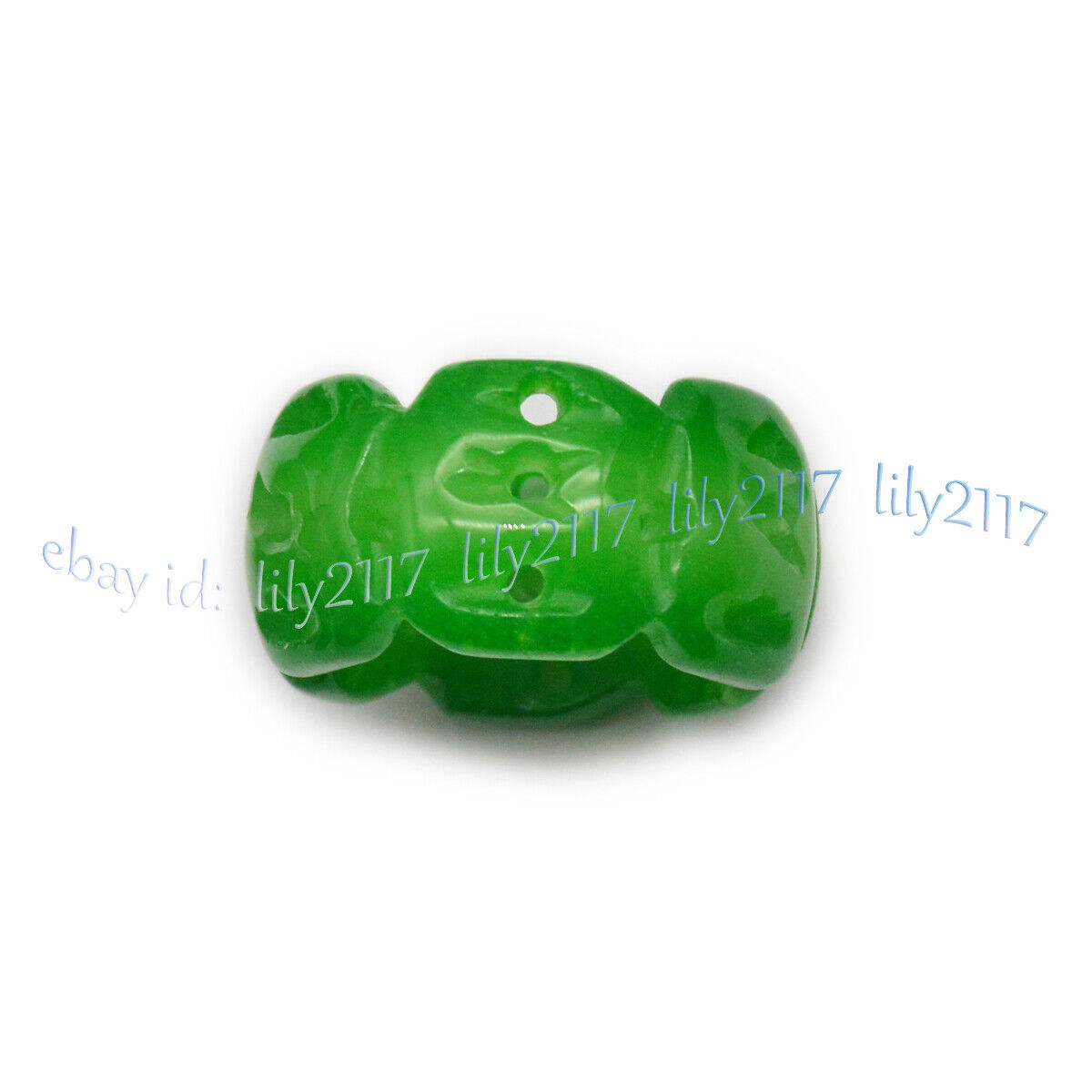 Chinese Natural A Green Jade Jadeite Carved Hollow Out Finger Rings Lucky Amulet