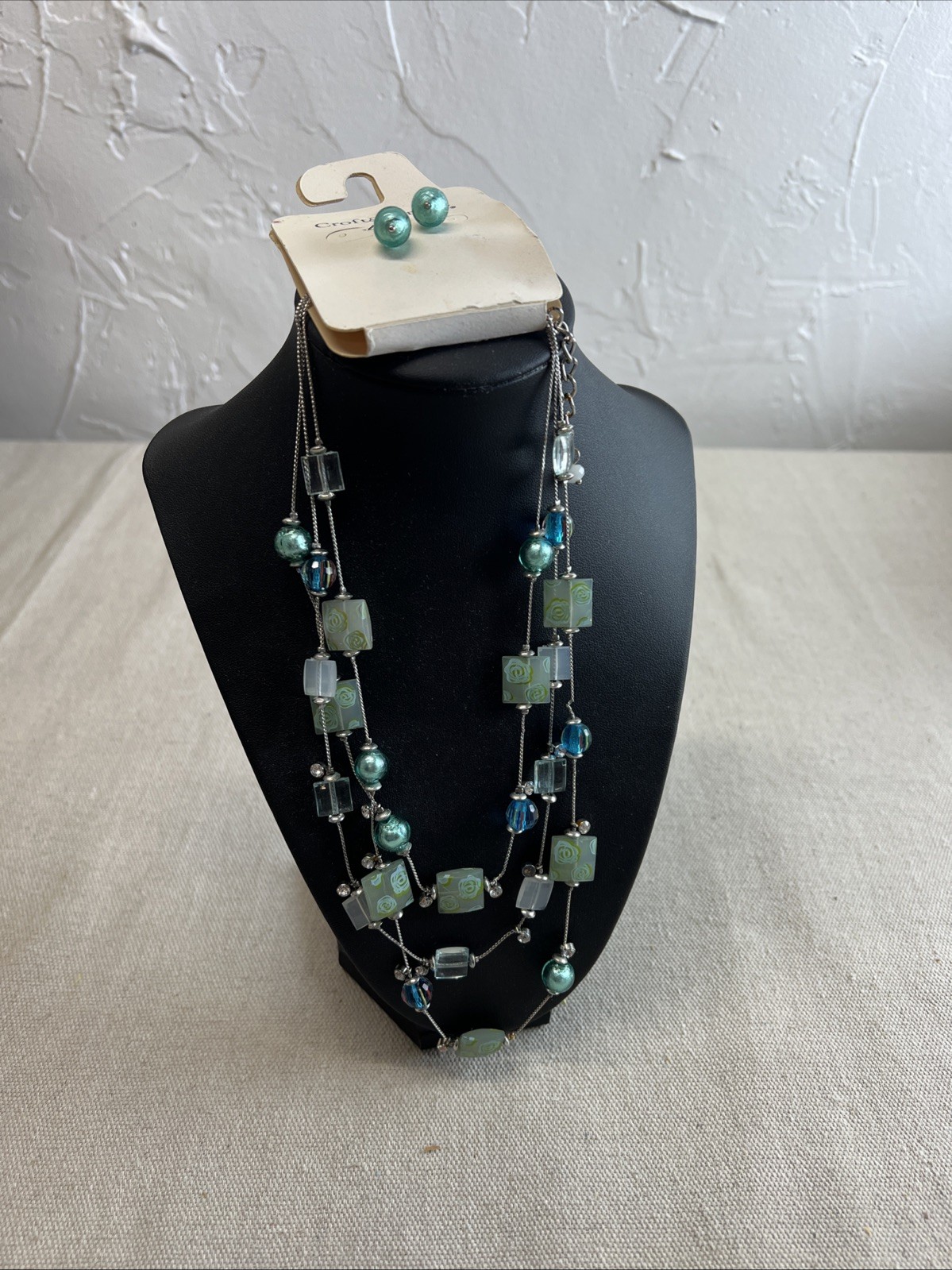 Croft & Barrow Multi Strand Necklace With Matching Earrings
