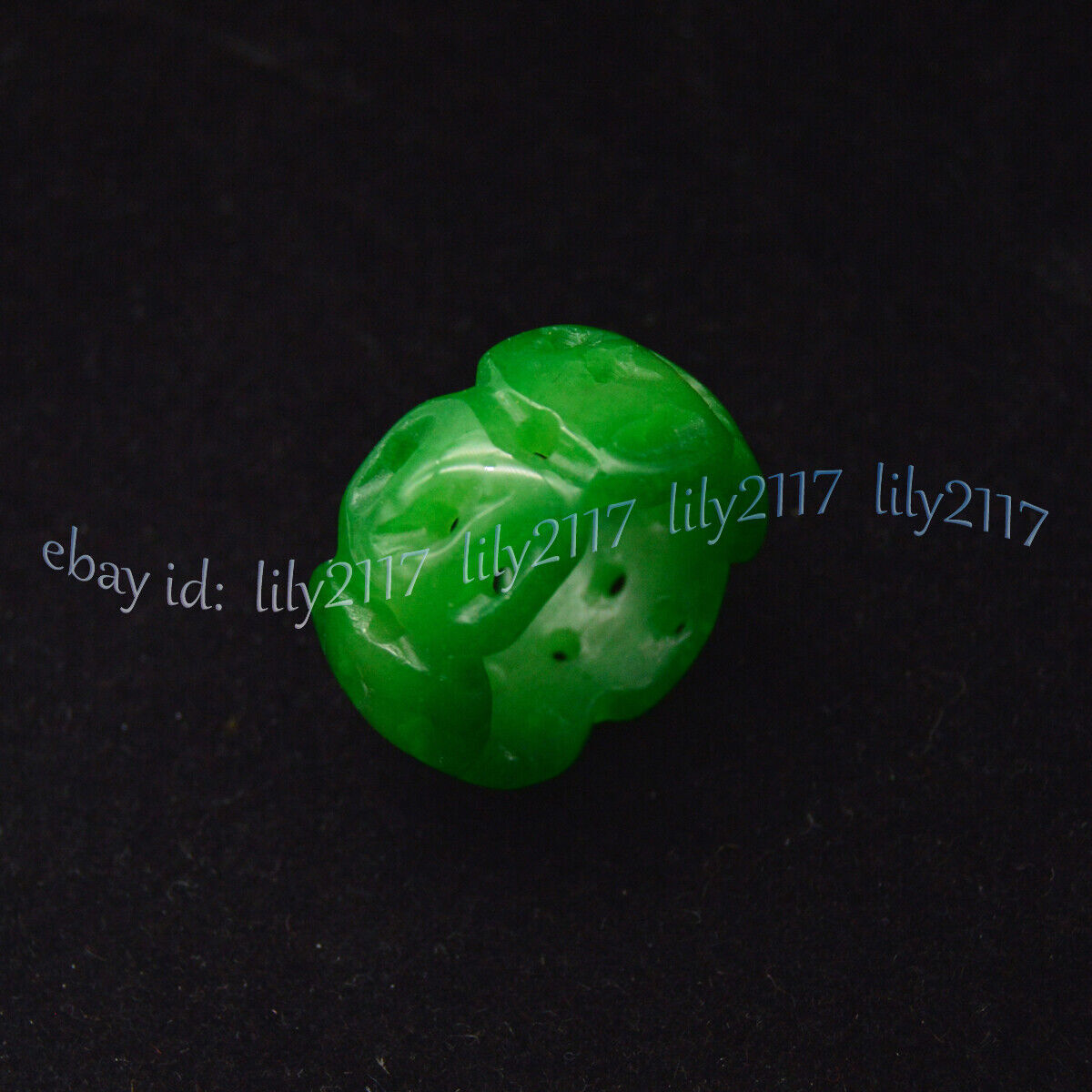 Chinese Natural A Green Jade Jadeite Carved Hollow Out Finger Rings Lucky Amulet