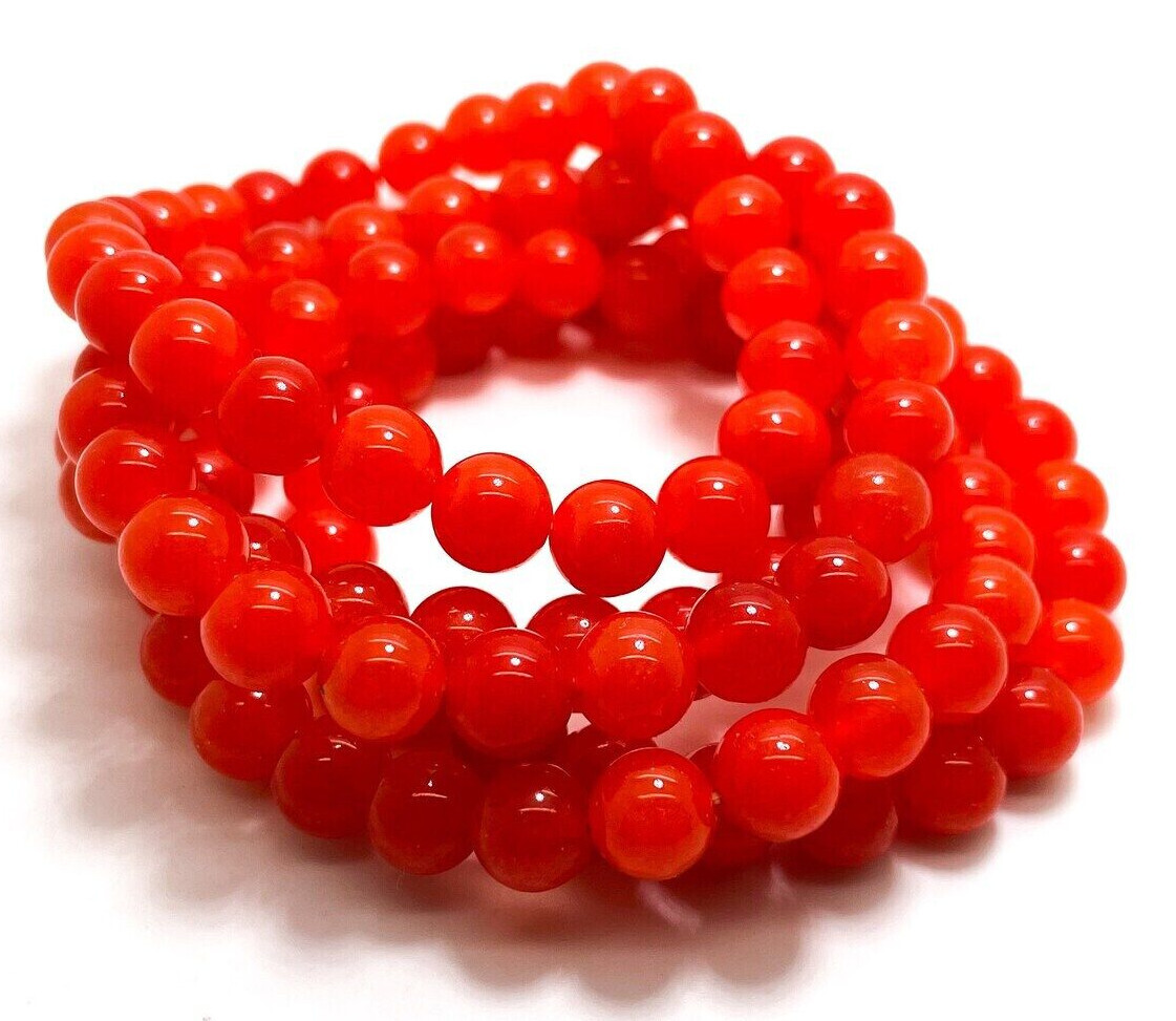 1PC x Handmade Fashion Gemstone Beaded Bracelet (Orange Jade)