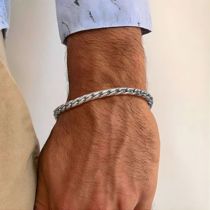 Chunky Snake Bracelet (Stainless Steel) Rave Punk Gothic Chain Jewellery Y2K