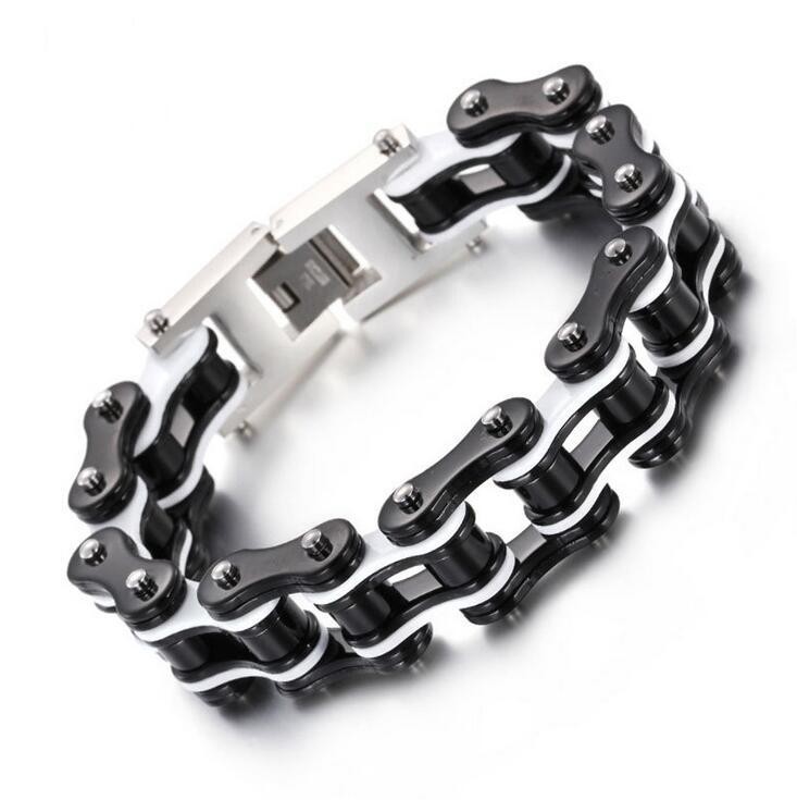 Mens Bracelets Biaker Motorcycle Chain Link Bracelet Punk Stainless Steel Gift
