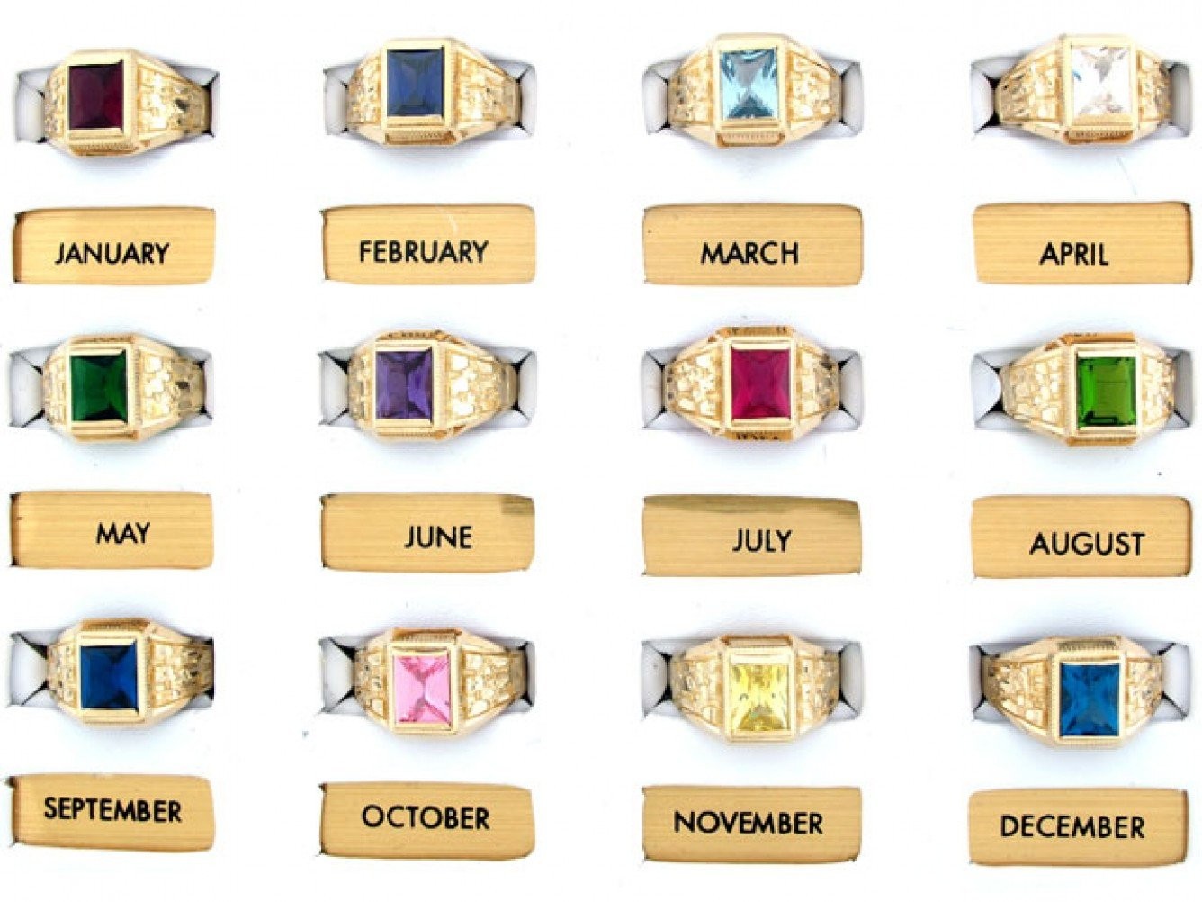10k Solid Gold Simulated Amethyst February Birthstone Nugget Ring